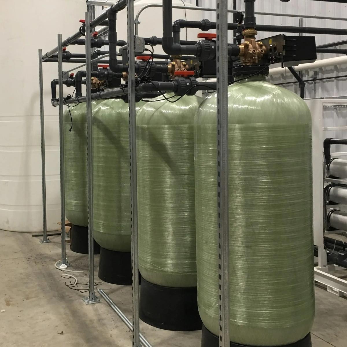 Commercial water softener system installation
